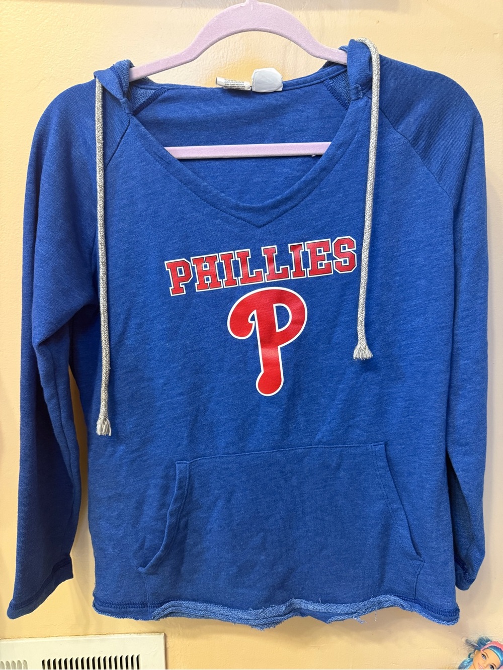 Phillies Blue Pullover Hoodie with Red Logo